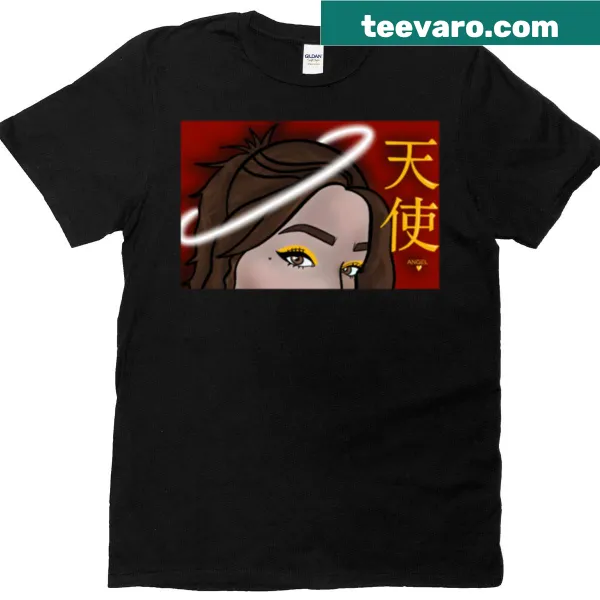 Oversized T-shirt with 'Angel Eyes' printed text