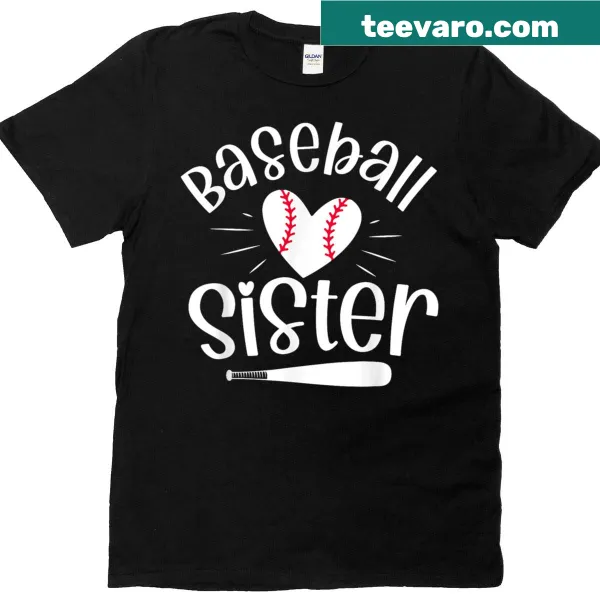 Funny Baseball Sister t-shirt with playful text and graphic