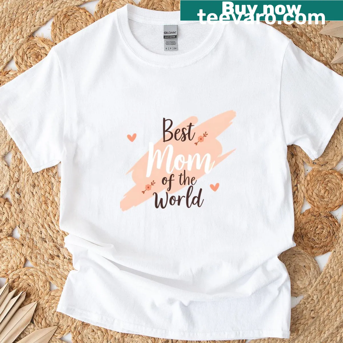 Heartfelt graphic tee declaring 'Best Mom Of The World' — on a men's t-shirt