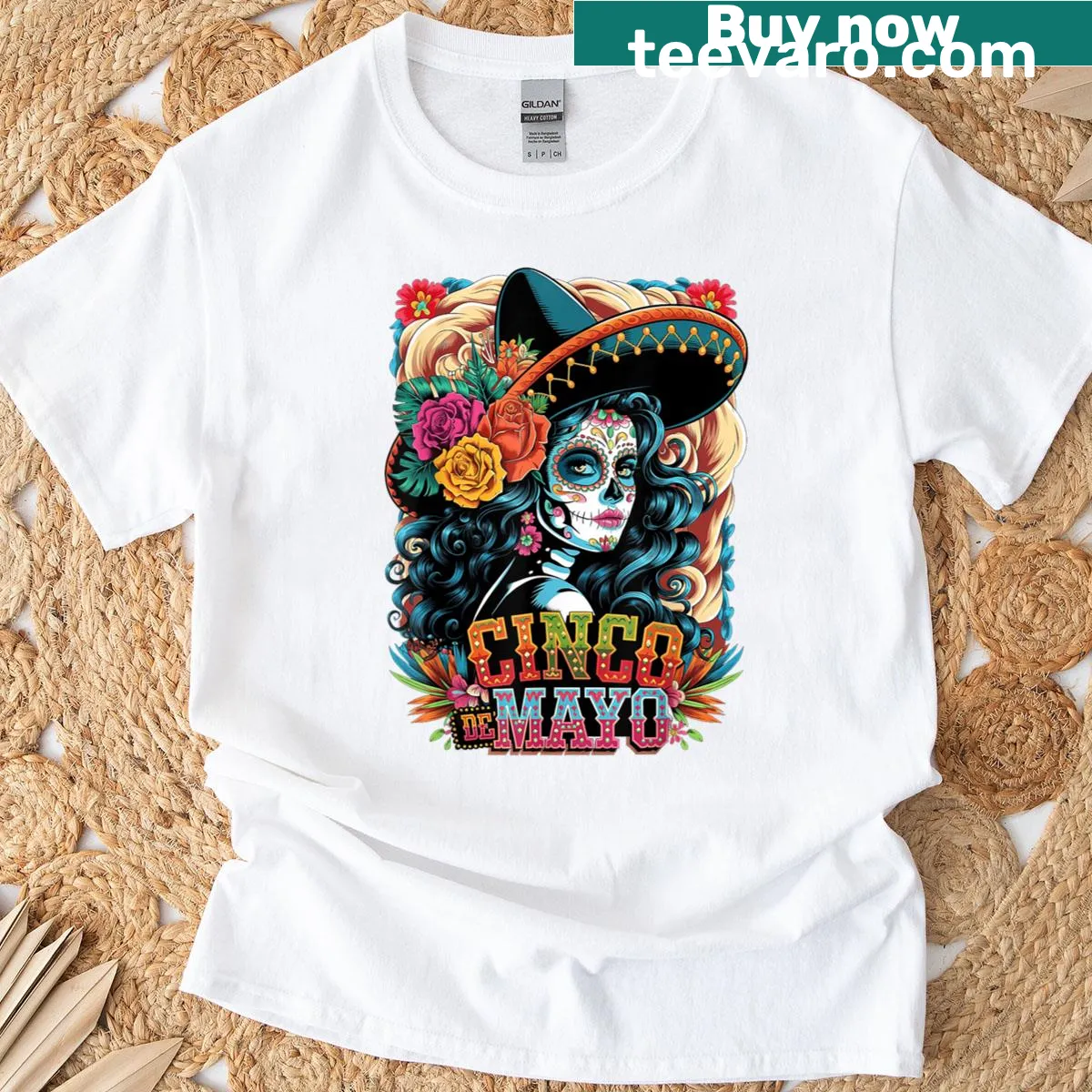 Cinco de Mayo festive T-shirt for women with playful design — on a men's t-shirt
