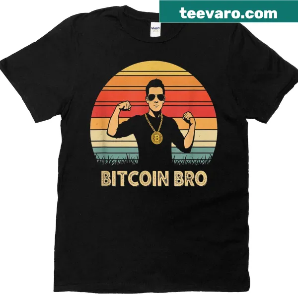 Bitcoin-themed t-shirt featuring phrases related to cryptocurrency trading