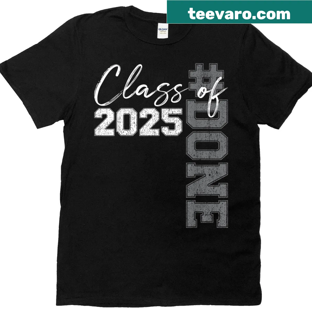 Funny graduation t-shirt for Class of 2025 with bold Done text — on a men's t-shirt