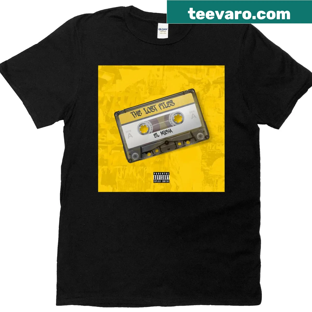El Micha The Lost Files Album 2022 T-shirt with bold text — on a men's t-shirt