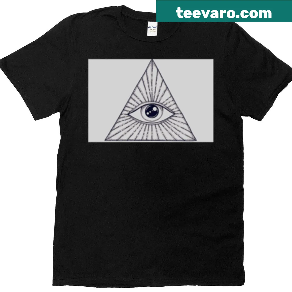 Oversized T-shirt featuring an abstract Eye of Truth graphic — on a men's t-shirt
