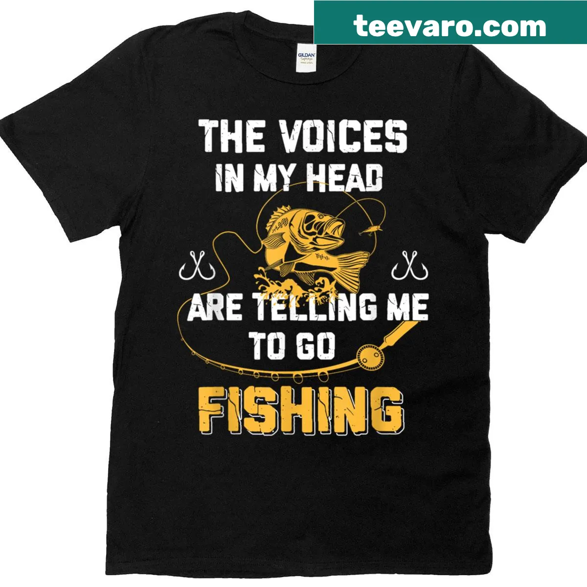 Funny fisherman t-shirt with playful fishing-related graphic — on a men's t-shirt