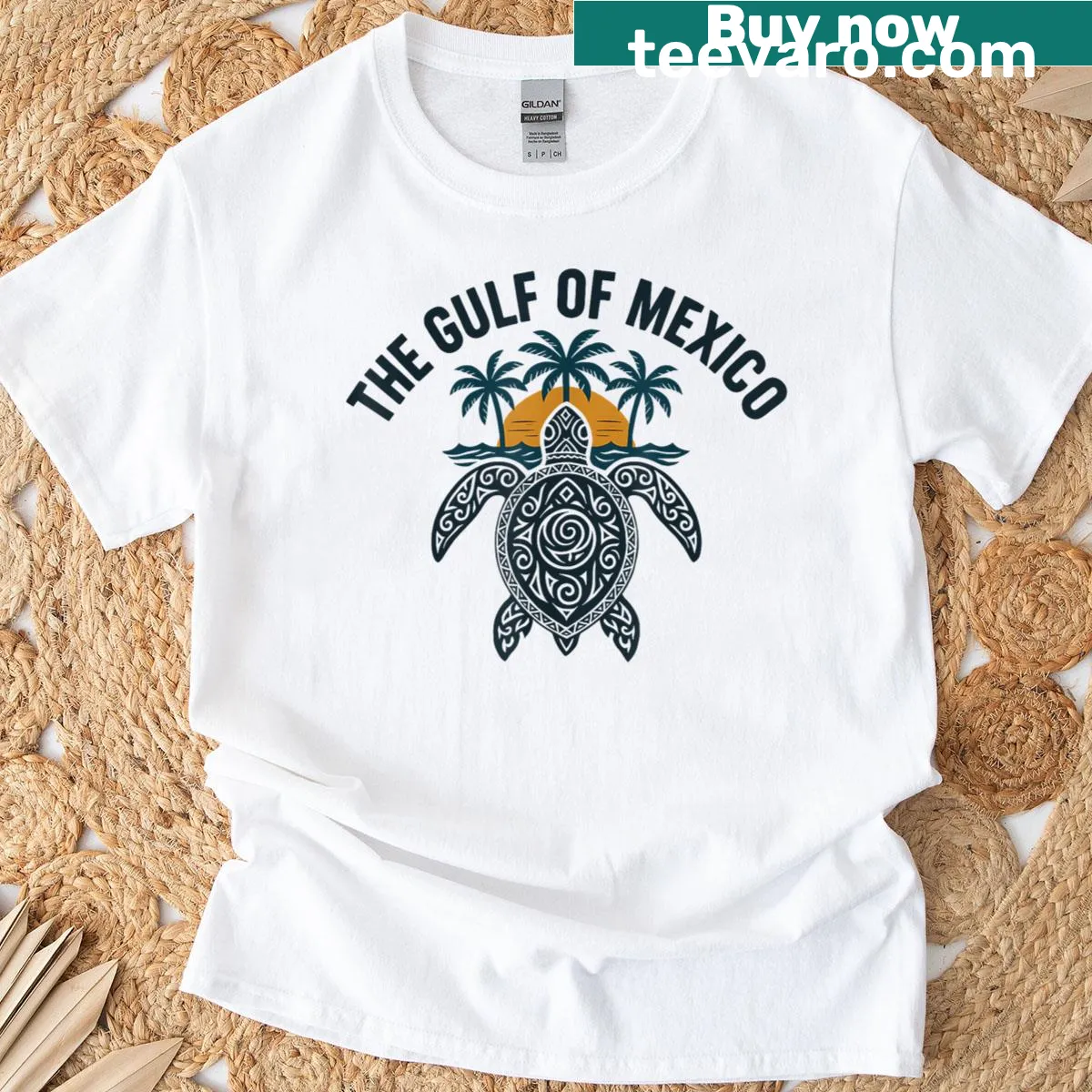 T-shirt with 'Forever Not Us' America text and turtle graphic — on a men's t-shirt