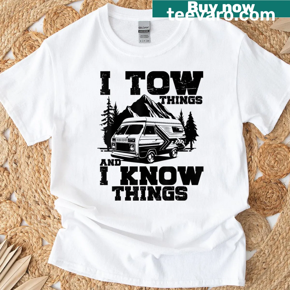 T-shirt with funny text about towing skills for dads — on a men's t-shirt
