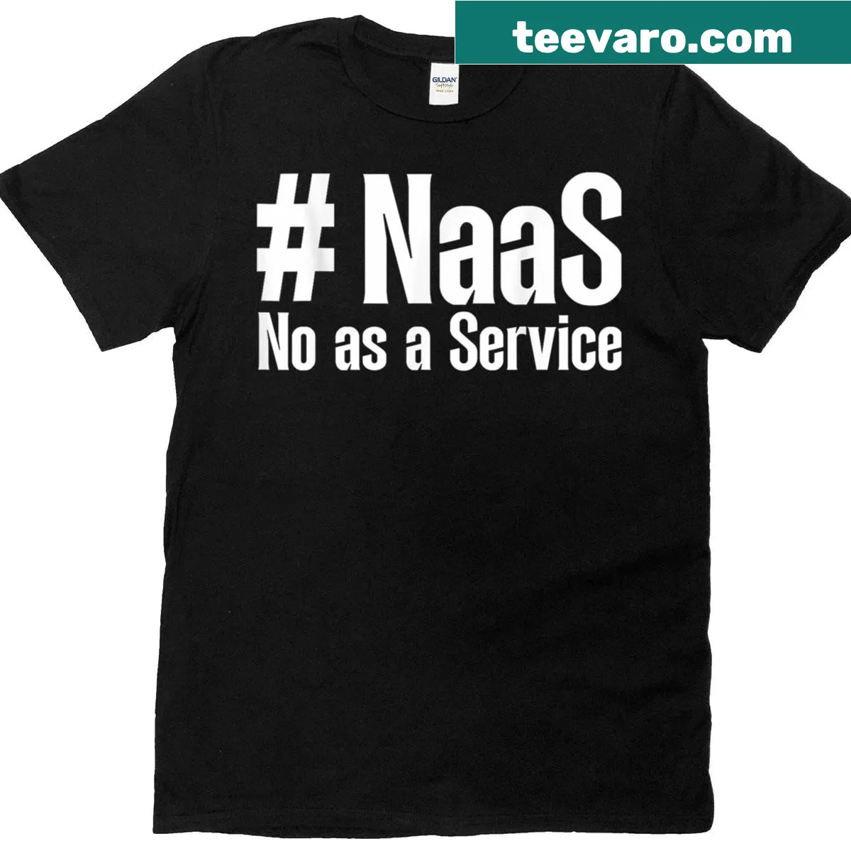 Sarcastic tech T-shirt with the phrase Naas No As A Service — on a men's t-shirt