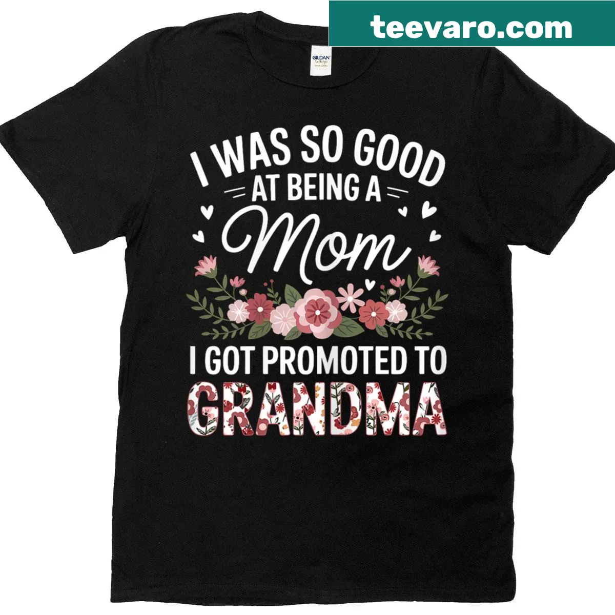 T-shirt celebrating Grandma with the phrase promoted to grandma — on a men's t-shirt