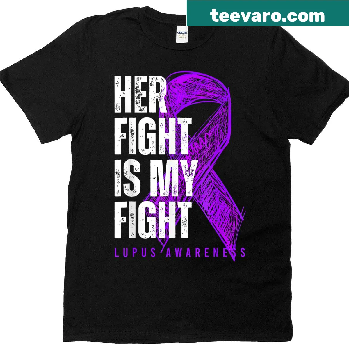 T-shirt raising lupus awareness with supportive message — on a men's t-shirt