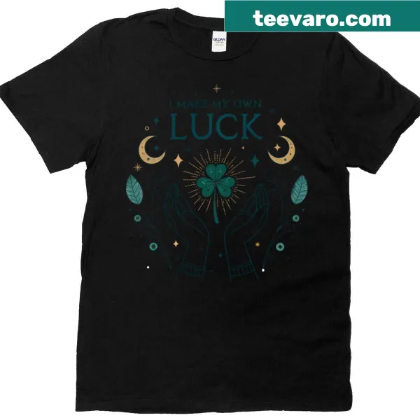 Inspirational oversized T-shirt with text about making your own luck