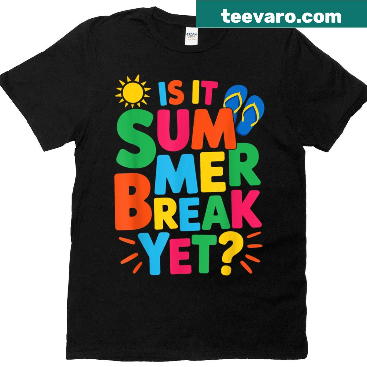 Funny teacher and student t-shirt with 'Is It Summer Break Yet?' text — on a men's t-shirt
