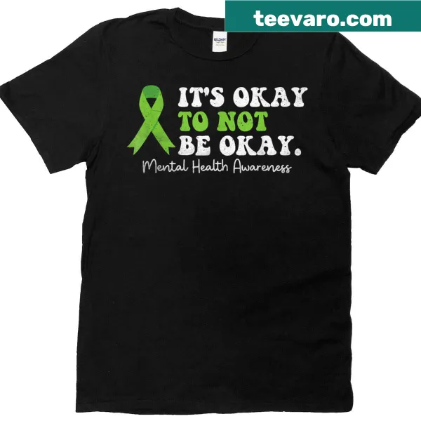 Mental health awareness ribbon t-shirt with supportive text