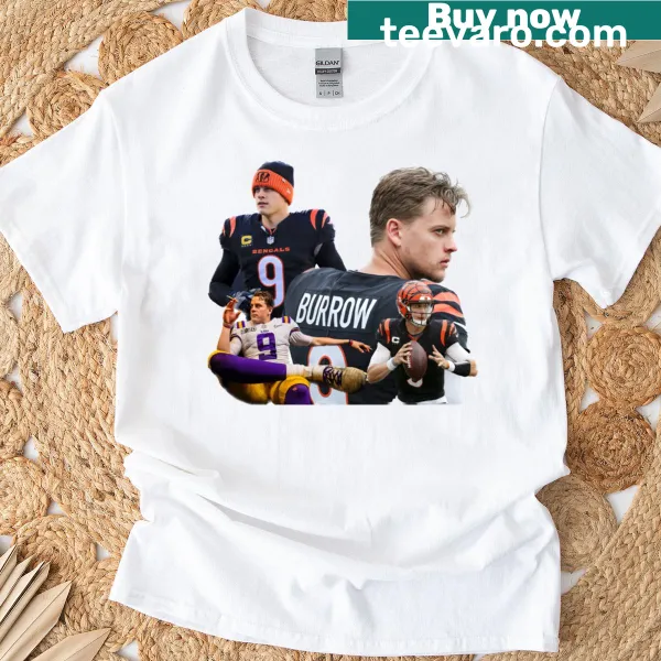 Joe Burrow T-shirt with his name displayed