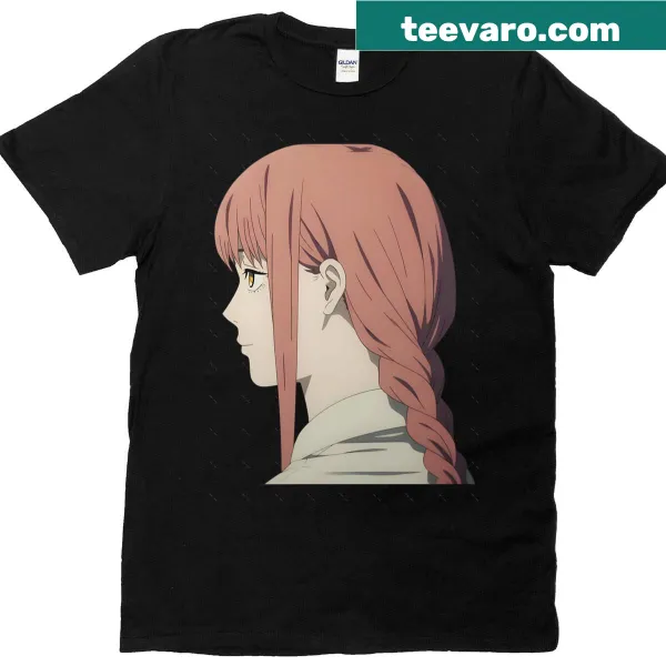 Oversized t-shirt featuring a rear profile illustration of Makima from Chainsaw Man
