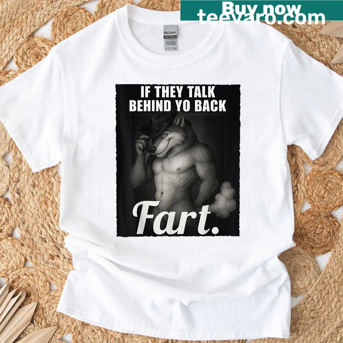 Funny T-shirt with a meme-style quote on social dynamics — on a men's t-shirt