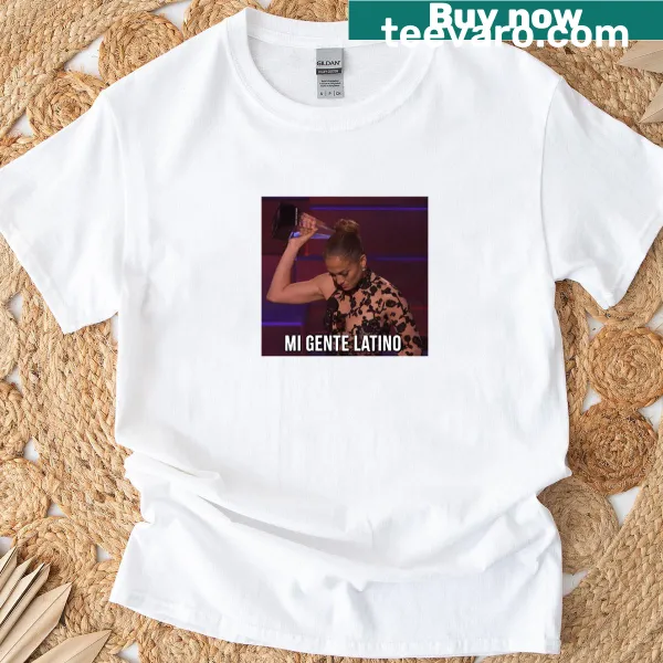 Proud 'Mi Gente' text celebrating Latino culture on a T-shirt
