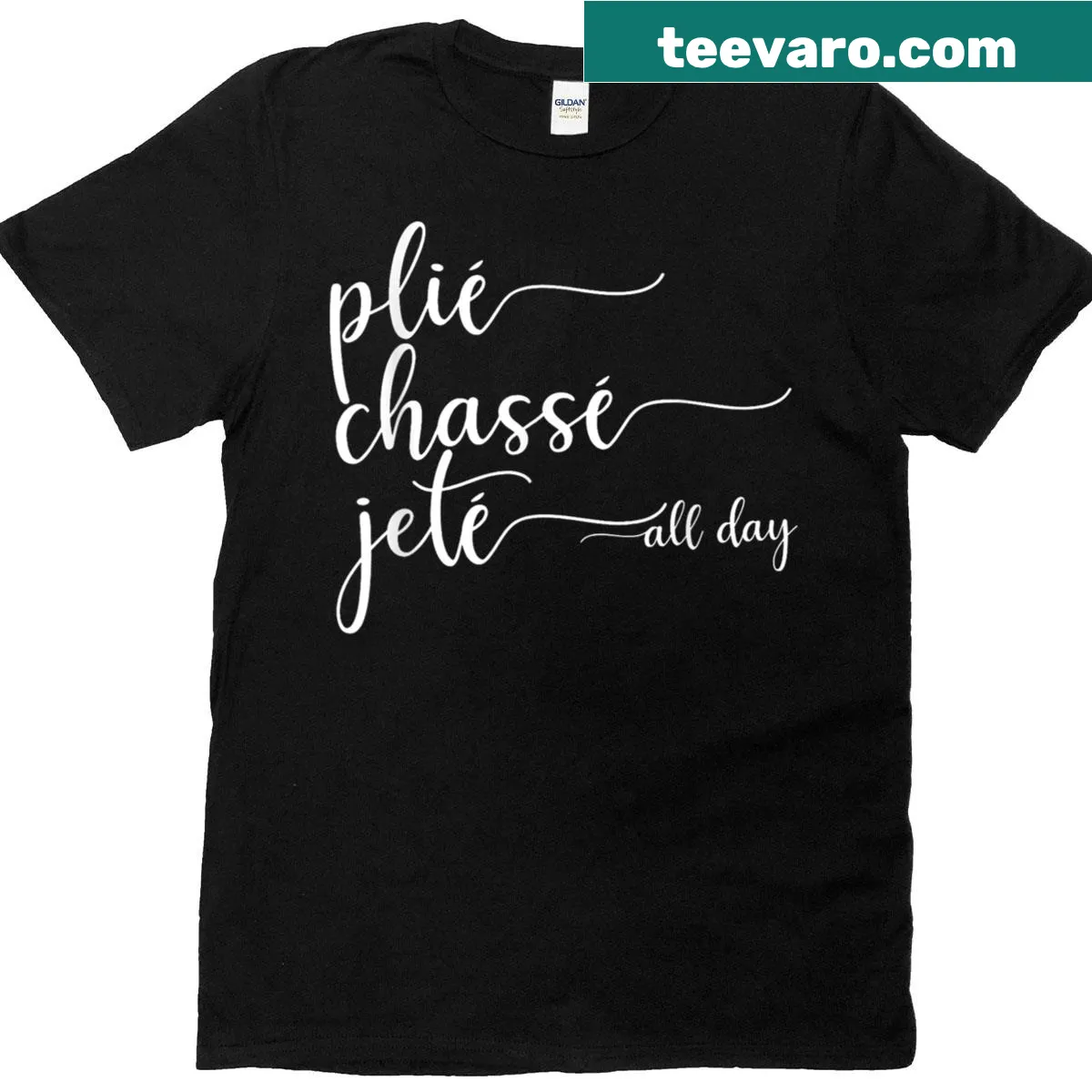 Ballet-themed t-shirt with elegant dance phrases — on a men's t-shirt