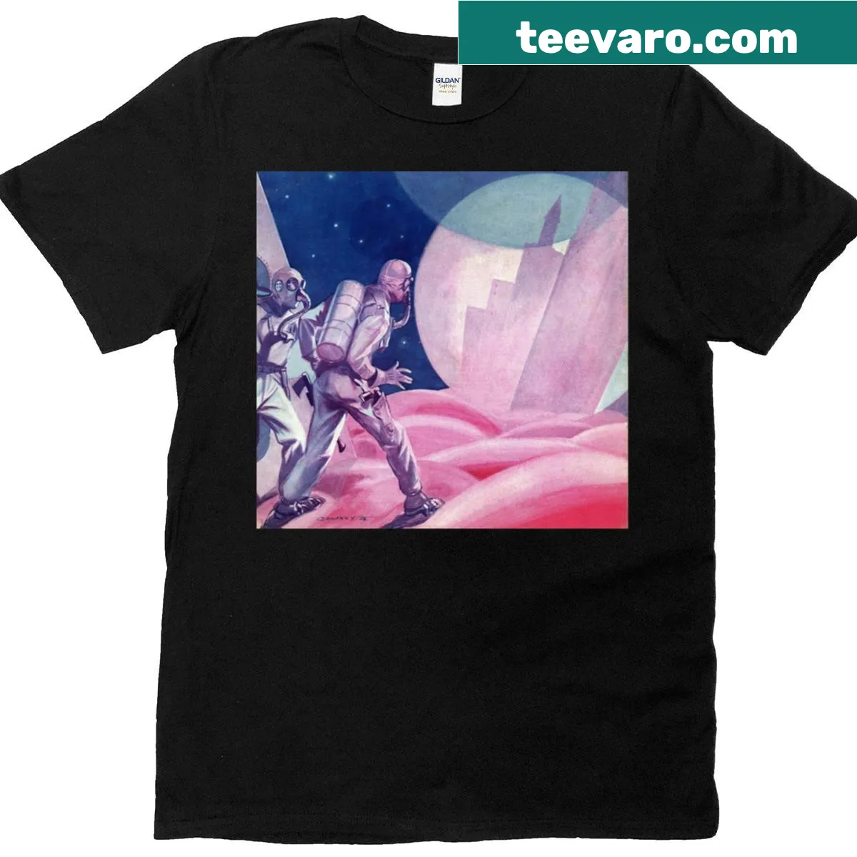 Oversized T-shirt featuring retro comic book art graphic — on a men's t-shirt