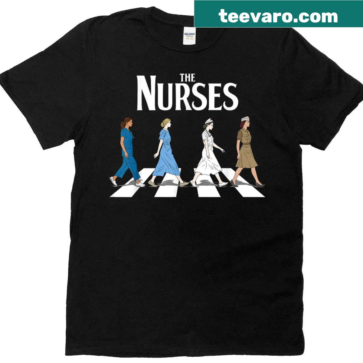 Funny retro typography nurse t-shirt — on a men's t-shirt