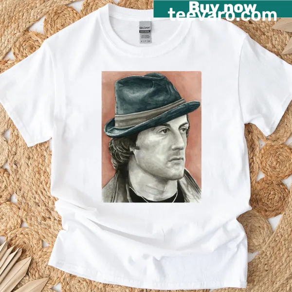 Rocky-themed T-shirt featuring a graphic of Rocky in a boxing stance.