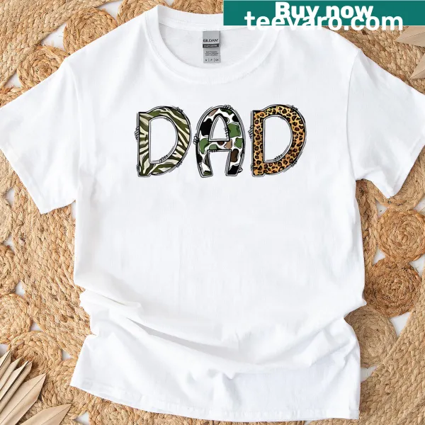 Leopard camo design T-shirt for Father's Day with jungle motif.