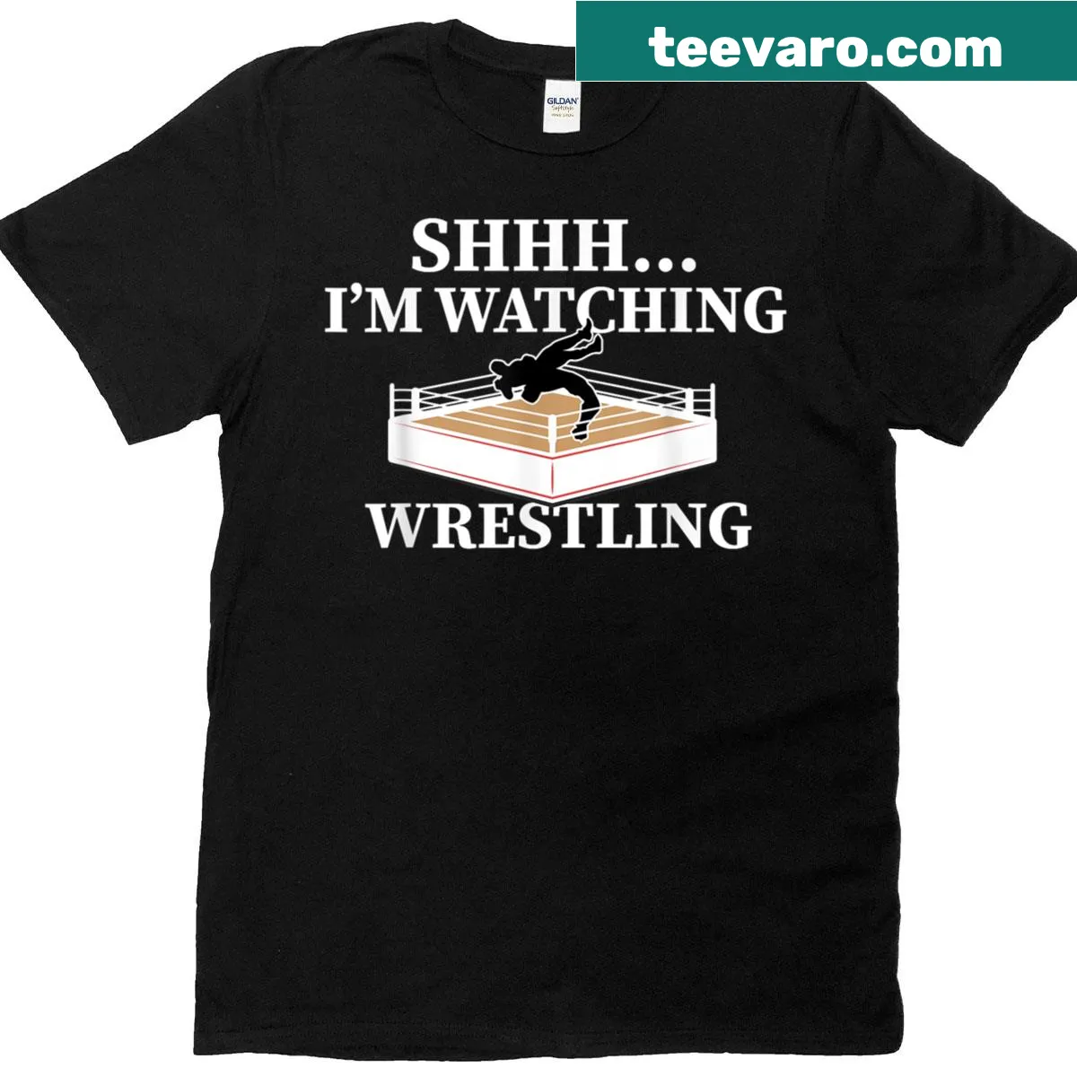 Funny wrestling lover t-shirt with playful text about watching wrestling — on a men's t-shirt