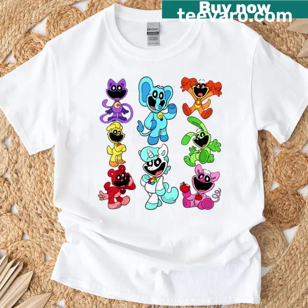 Cute t-shirt with smiling animals in funny costumes