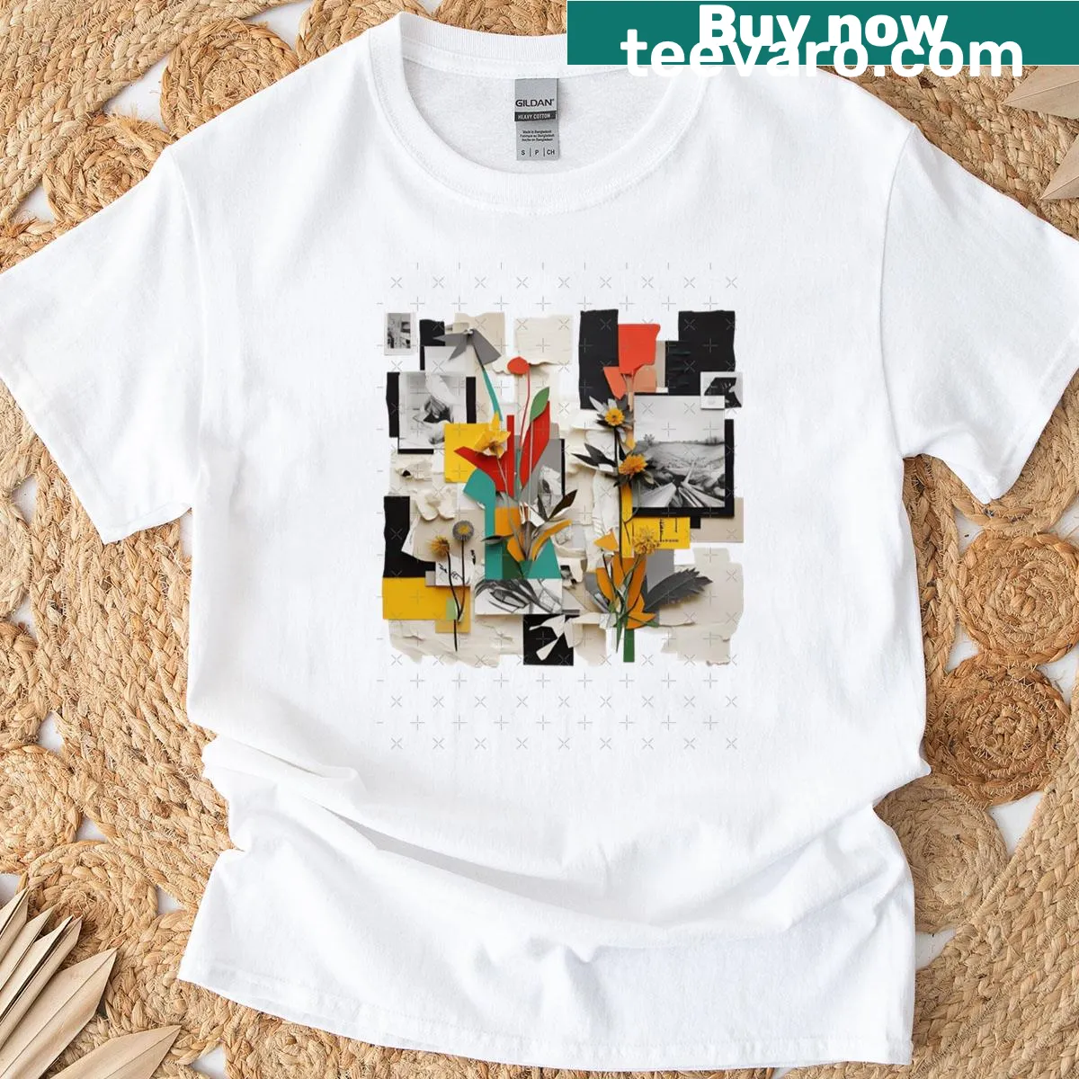Floral mosaic design on a T-shirt celebrating blooming flowers in spring. — on a men's t-shirt