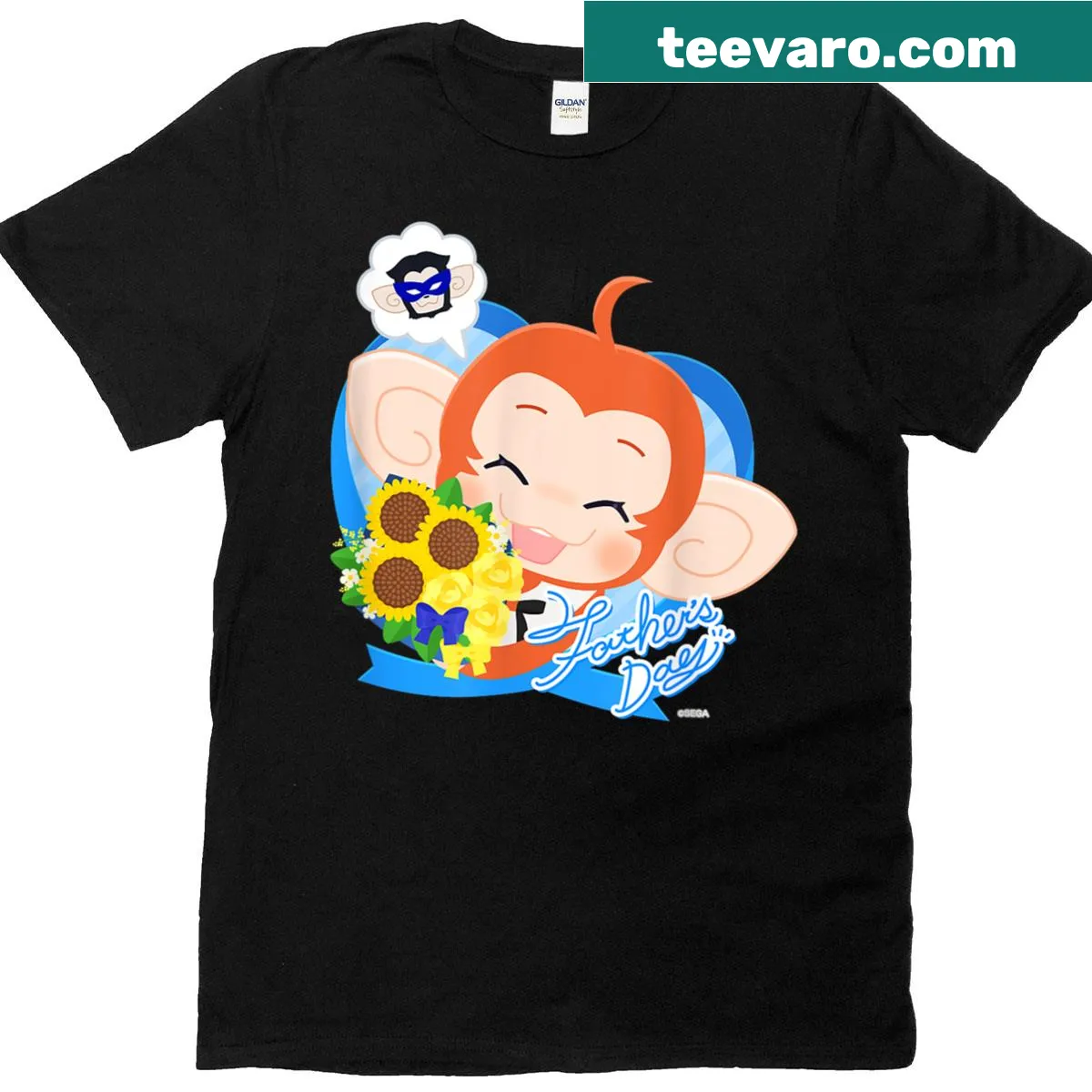 Playful Super Monkey Ball graphics on Father's Day T-shirt — on a men's t-shirt