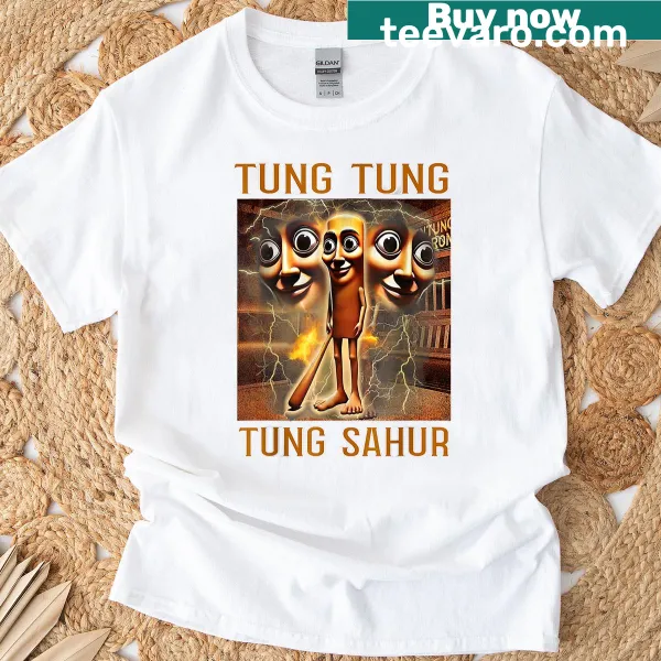 T-shirt featuring Italian Brainrot meme from Tung Tung