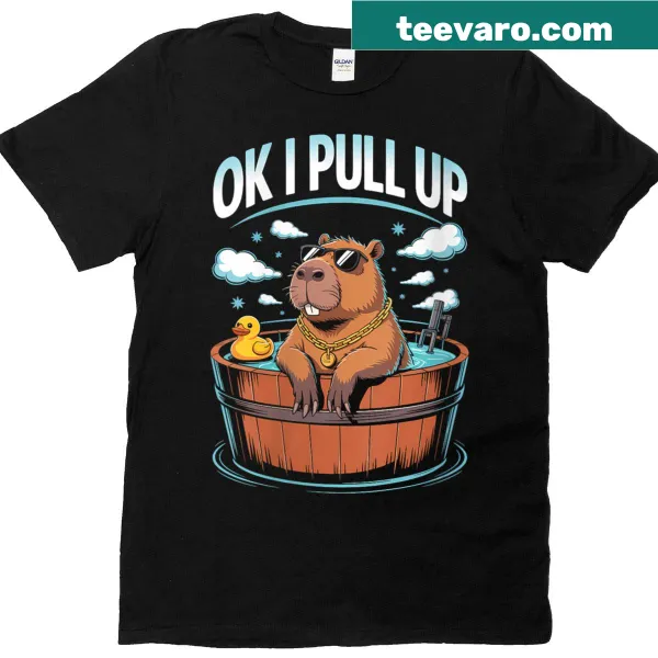 Cute capybara graphic T-shirt with playful design