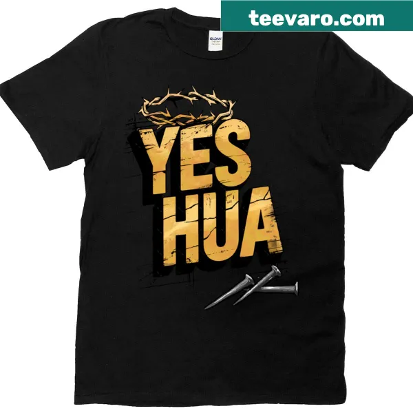 Inspirational women's t-shirt with 'Yeshua Awesome' in bold typography