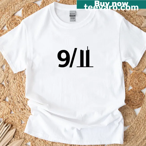 Tribute T-shirt with respectful design for 9/11 remembrance