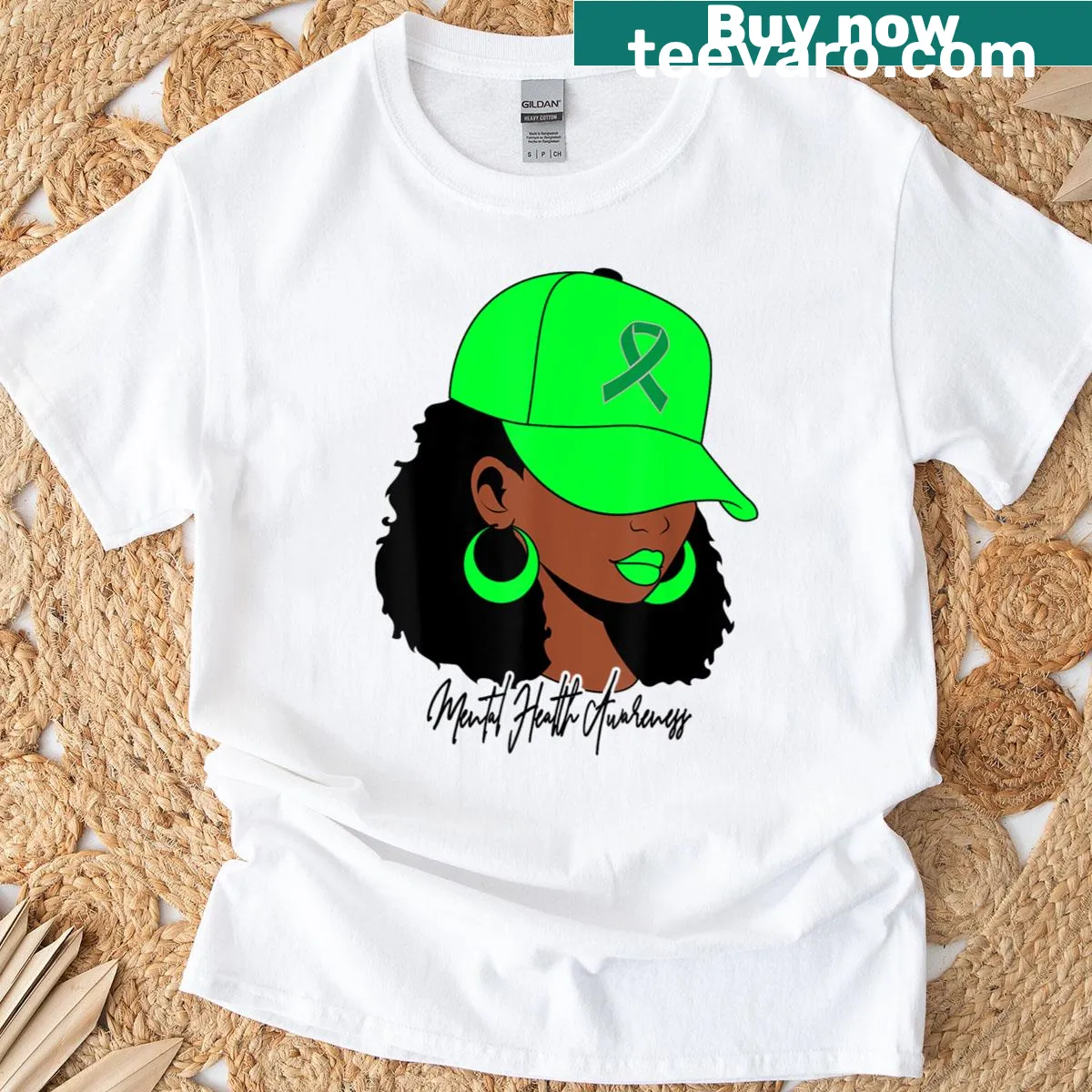 Empowering T-shirt promoting mental health awareness for Afro-American women — on a men's t-shirt