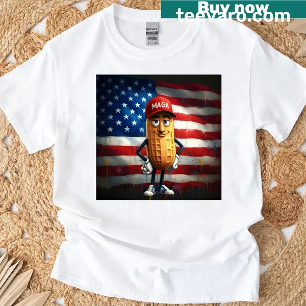 Cartoon illustration of peanuts on a T-shirt