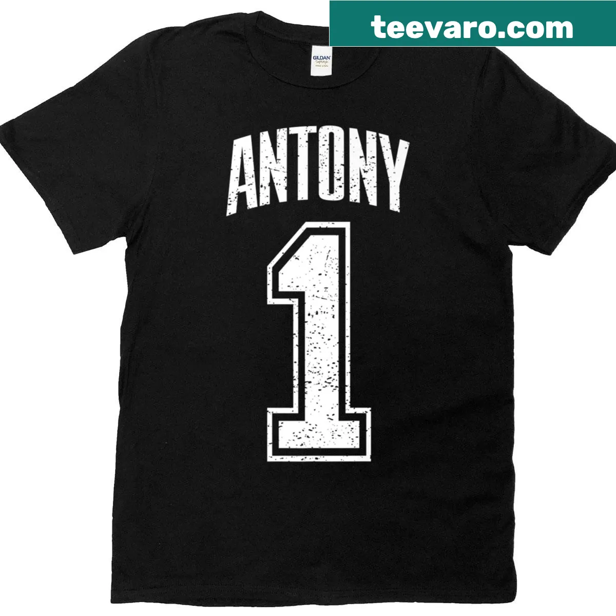 Proud supporter T-shirt featuring 'Antony Supporter Number 1' text — on a men's t-shirt