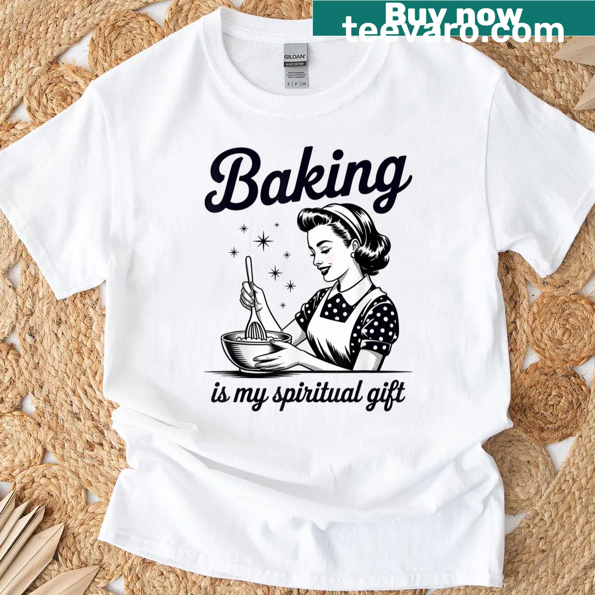 Funny baking T-shirt with humorous text about baking as a gift — on a men's t-shirt
