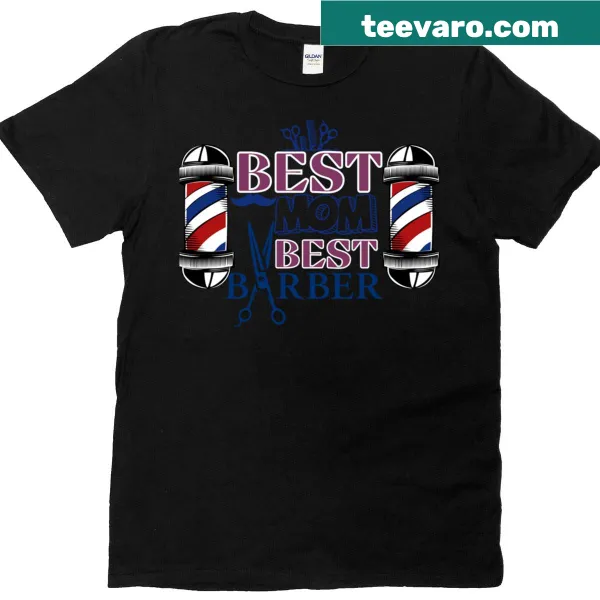 T-shirt celebrating barber moms with simple text