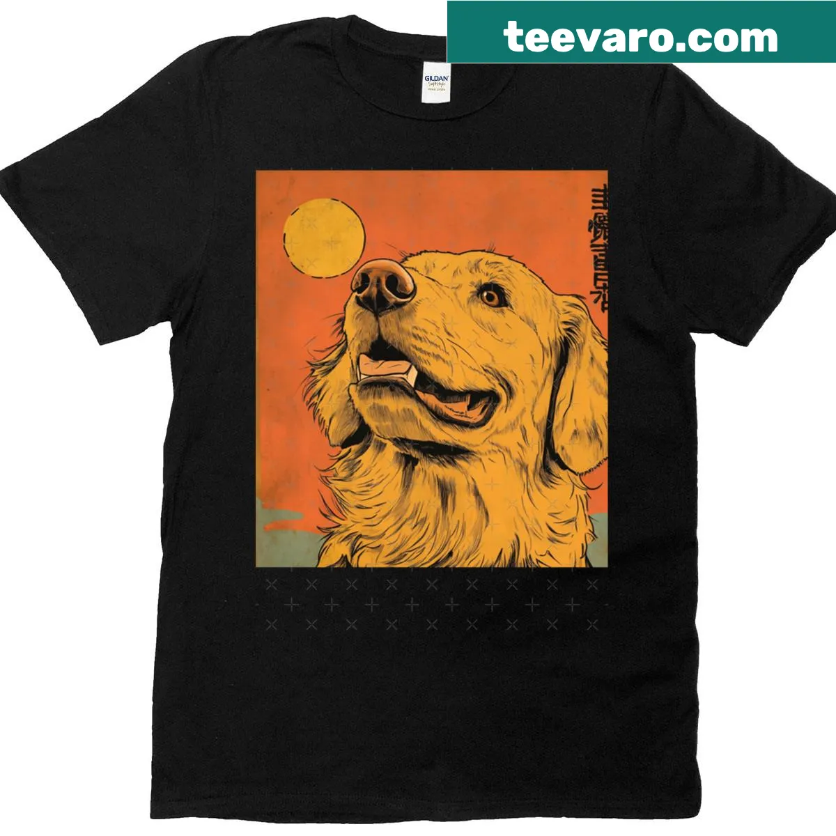 Artistic oversized t-shirt featuring Duck Toller dogs — on a men's t-shirt