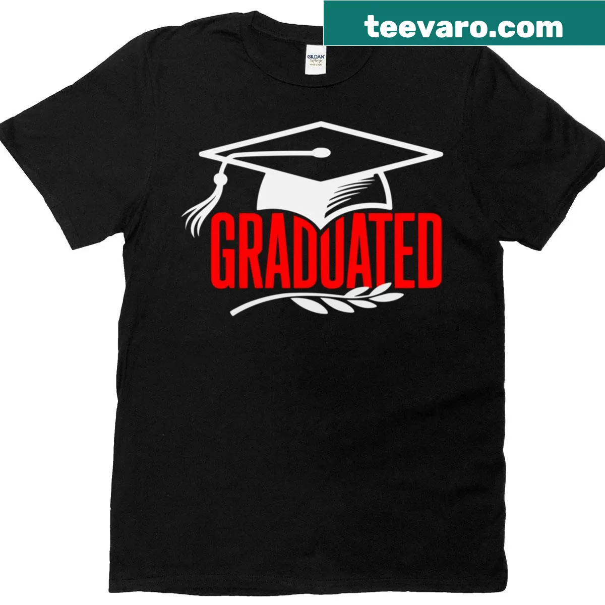 Graduation design t-shirt featuring a graduation cap and graduated pattern — on a men's t-shirt