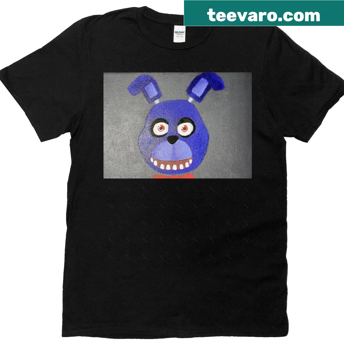 Oversized t-shirt featuring Bonnie from FNAF series — on a men's t-shirt