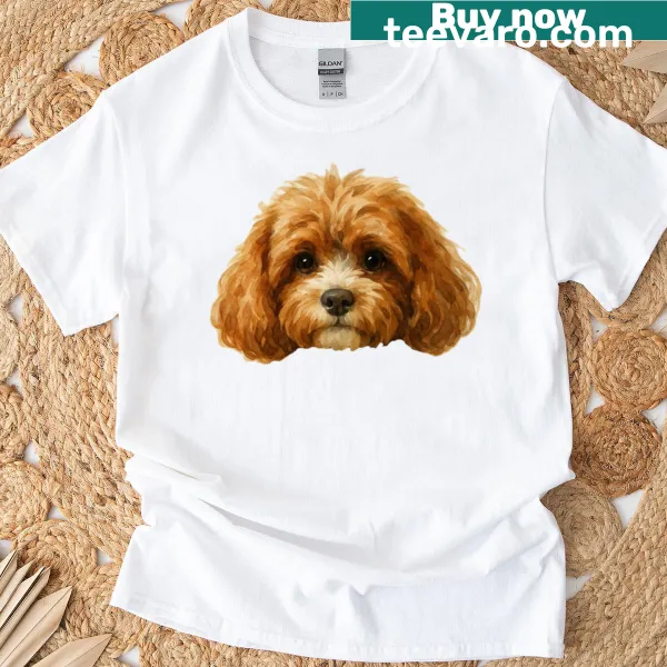 Illustration of a Cavapoo's head on a T-shirt