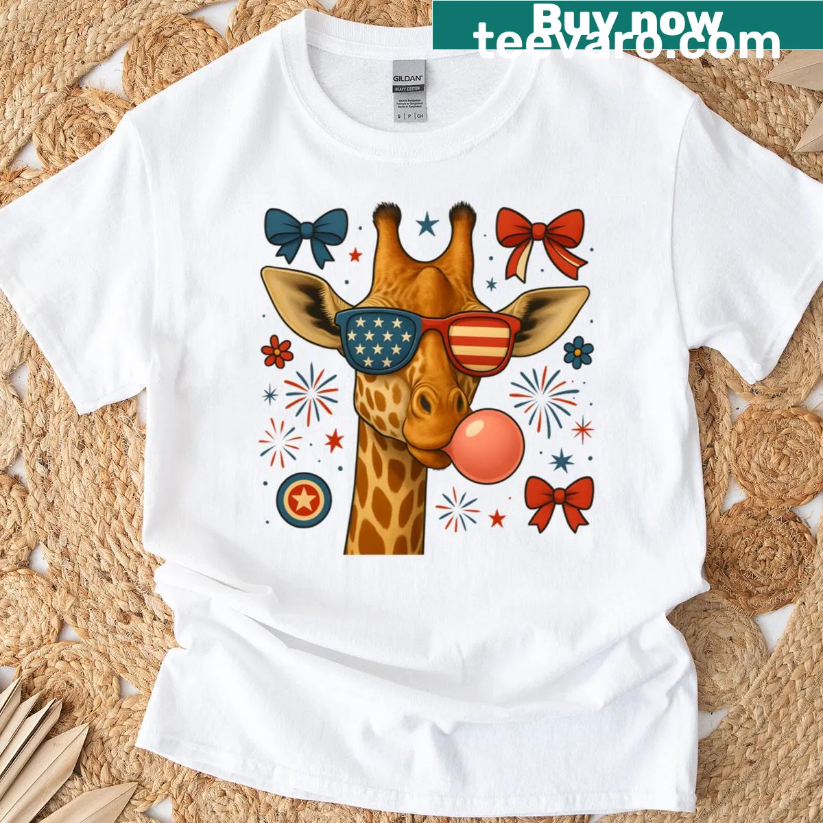 Humorous Fourth of July t-shirt with USA flag design — on a men's t-shirt
