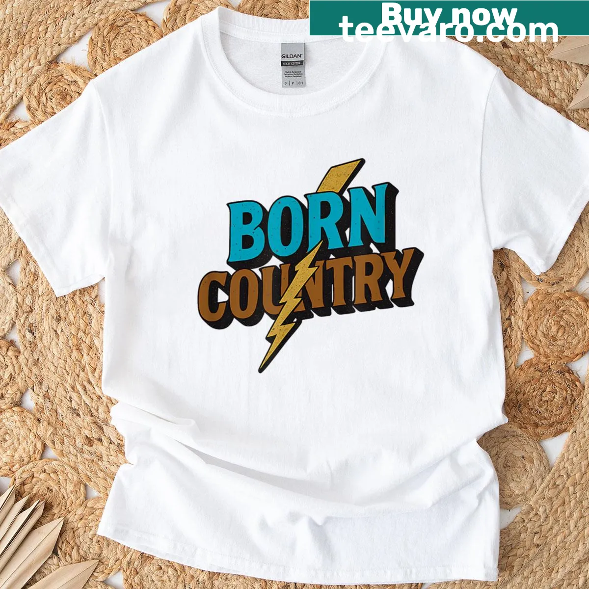 Retro lightning bolt graphic with text about Southern roots — on a men's t-shirt