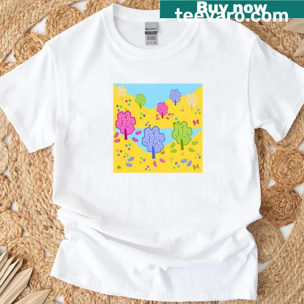 Illustrated landscape graphic T-shirt