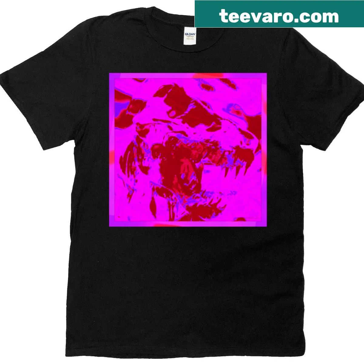 T-shirt featuring a digital fossil illustration — on a men's t-shirt