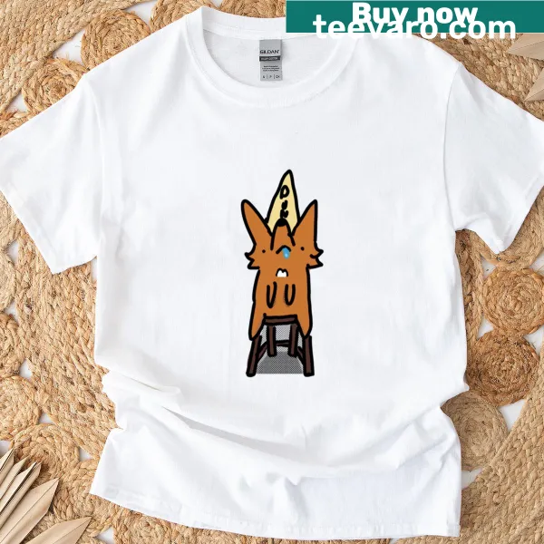Whimsical illustration of a Dunce Fox on a t-shirt