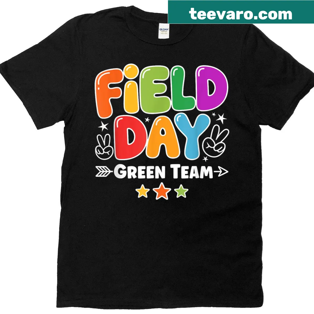 Field Day Green Team design for kids on t-shirt — on a men's t-shirt