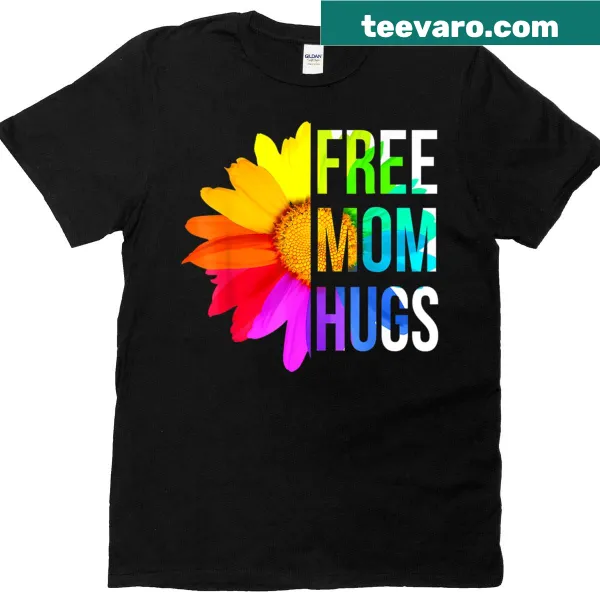 Colorful t-shirt with daisies and rainbow design for LGBTQ+ pride